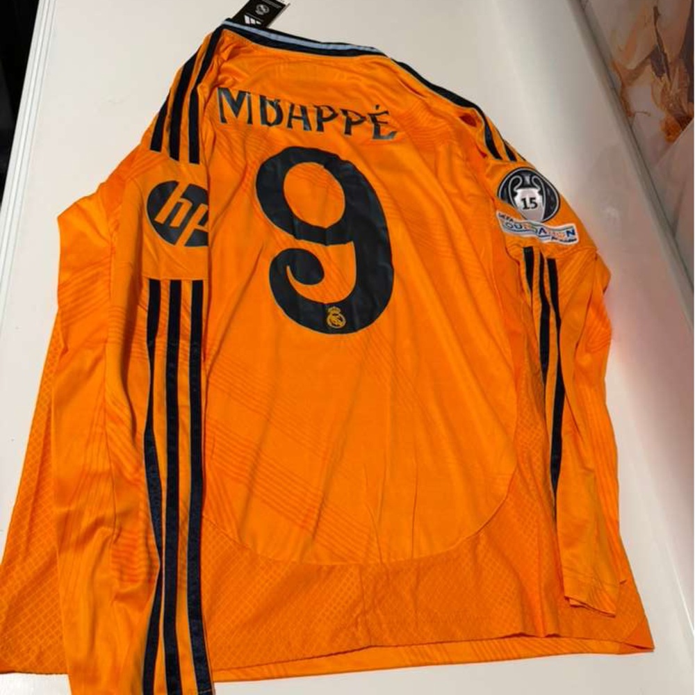 Mbappe Orange Real Madrid Jersey Size L